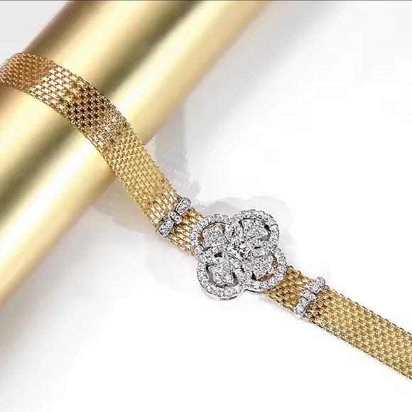 Anthropologie Gold and Silver Mesh Bracelet - Picture 3 of 7